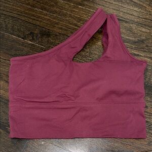 Burgundy Asymmetrical Sports Bra